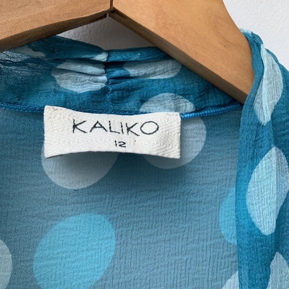 Y2K Silk Midi Dress Fits UK 12 Bias Cut Sleeveless Party With Cover Up Teal Spot - Picture 11 of 12